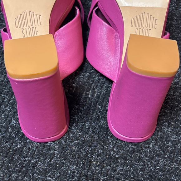 Charlotte Stone Fuchsia Mules - Picture 8 of 11